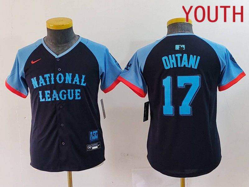 Youth Los Angeles Dodgers #17 Ohtani Blue All star 2024 Nike MLB Jersey style 1->youth mlb jersey->Youth Jersey